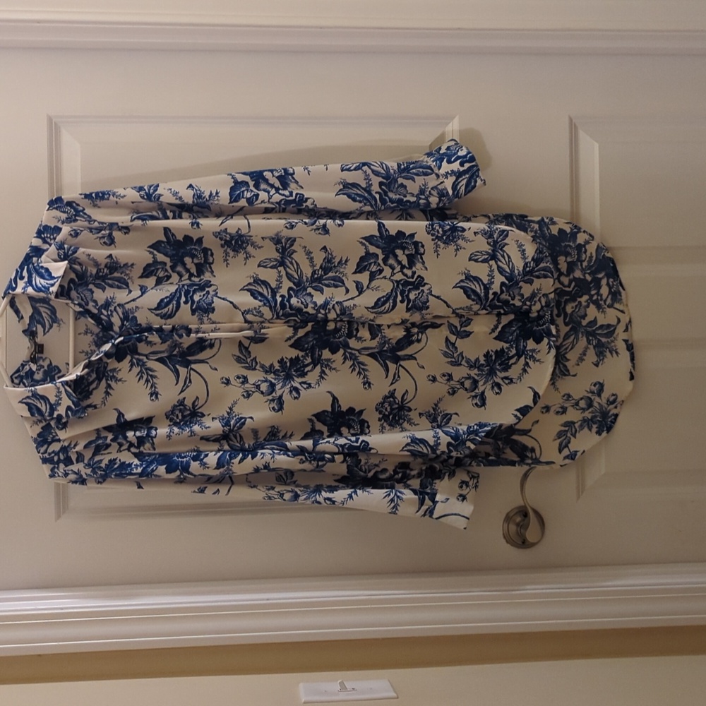 Express S blue pattern tunic